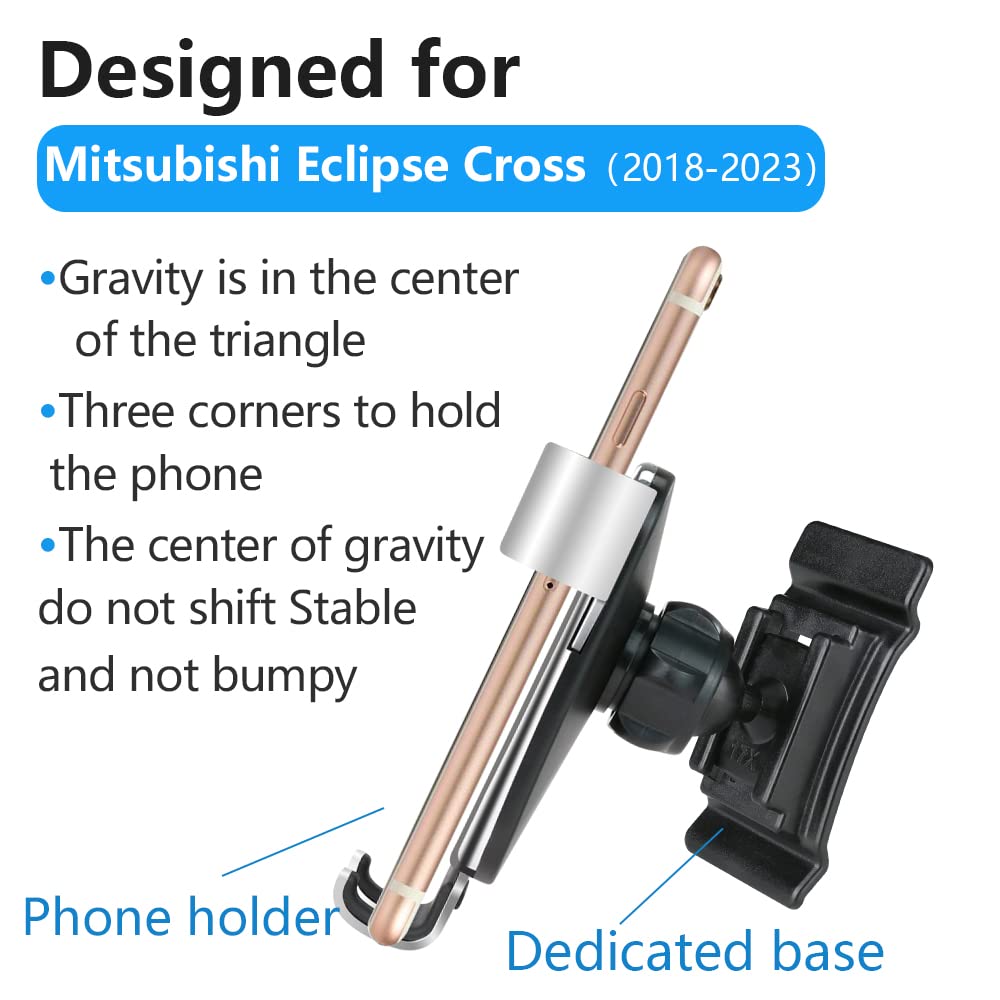 Universal Car Phone Holder Mount for Mitsubishi Eclipse Cross 2018-2025 - Adjustable Dashboard & Air Vent Cell Phone Stand - Hands-Free Charging & Navigation Bracket for Safe Driving - Perfect for GPS, Music & Calls