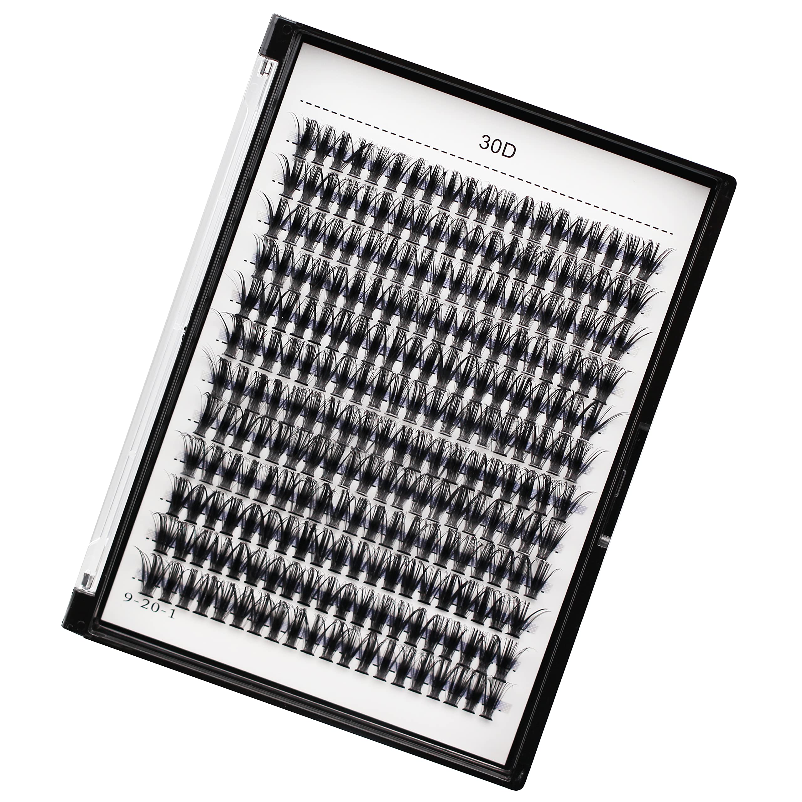 Premium 240pcs Black/Colored Cluster Lashes - 20D/40D DIY Eyelash Extensions | D Curl Long Individual Lashes Mixed Tray | Faux Mink Lash Clusters 8-22mm (30D-16MM) for Professional Salon & Home Use