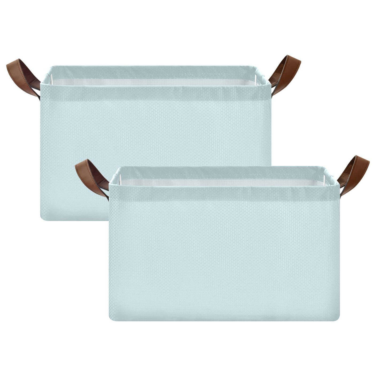 ODAWA Pale Blue Clothes Storage Bins with Sturdy Metal Frame & Handles - Foldable Laundry Basket for Nursery, Bedroom & Closet Organization | Perfect for Baby Clothes, Toys & Home Storage