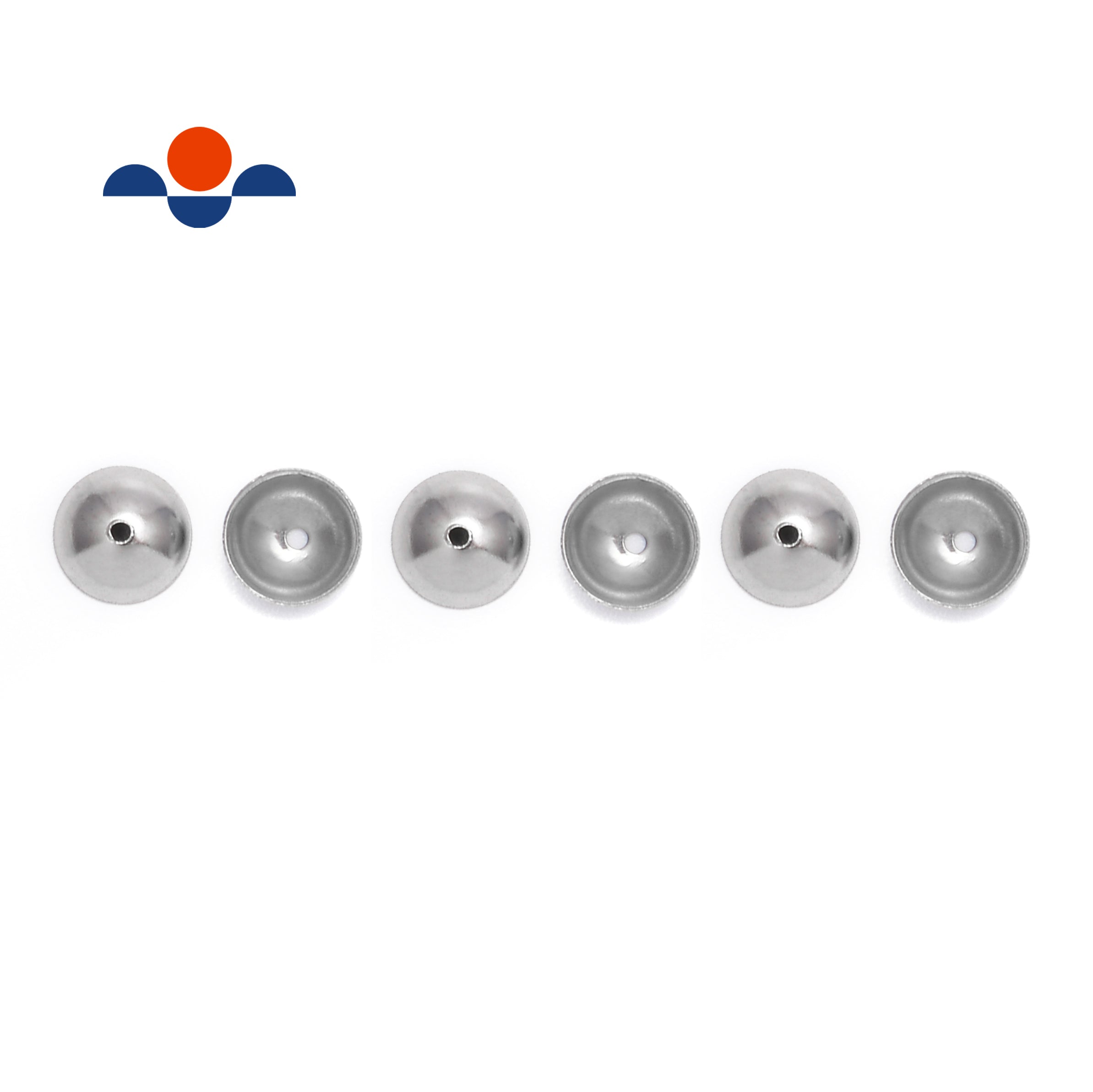 304 Stainless Steel Jewelry Bead Caps - 5mm Size with 0.8mm Hole (120 Pieces/Bag) - Perfect for DIY Bracelets, Necklaces & Earrings Making