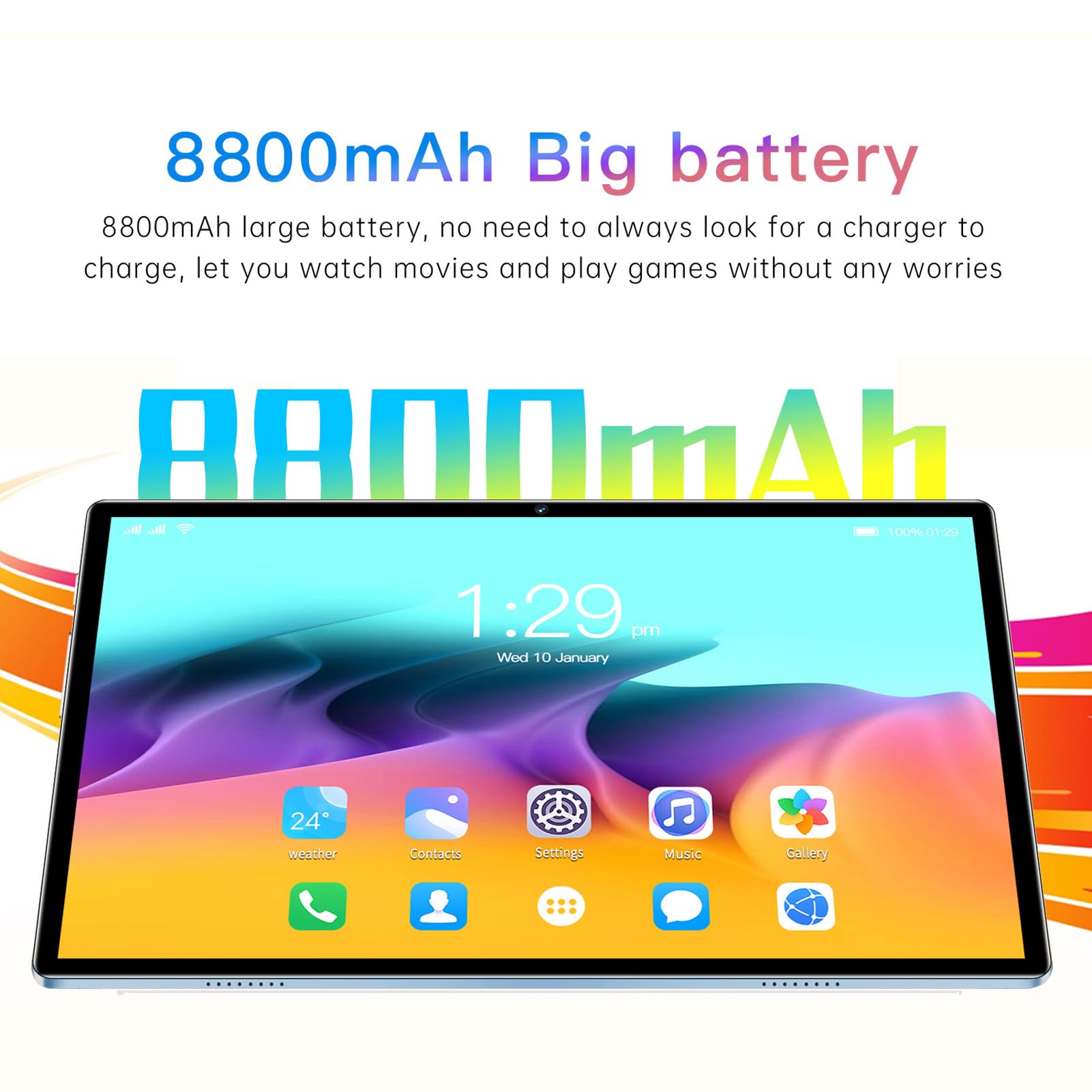 10.1 Inch HD Tablet with 5G WiFi - Dual SIM Dual Standby Android 11 Tablet PC - Perfect for Online Learning, Work & Entertainment (Blue)