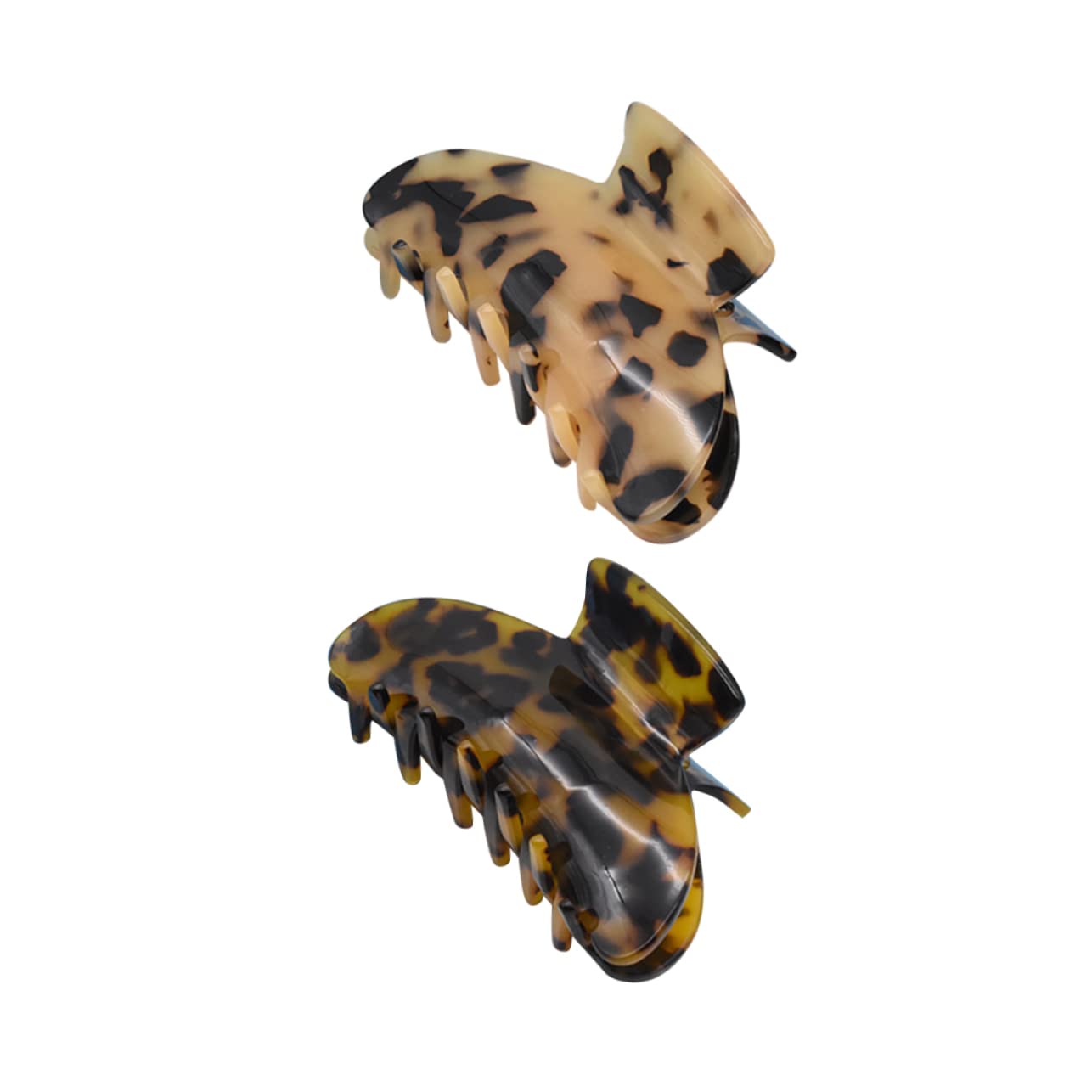 FOMIYES 2-Pack Leopard Print Hair Claw Clips for Women & Girls - Large Hair Clips for Ponytail, Bun & Styling - Non-Slip Grip Hair Accessories for Everyday, Work & Party Hairstyles