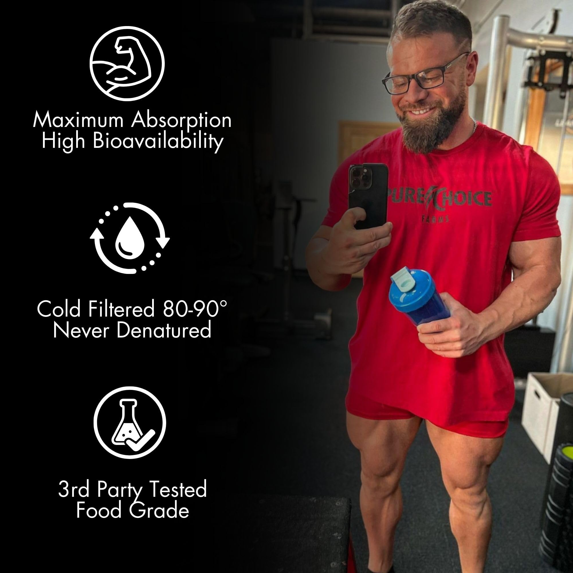 Pure Choice Chocolate Whey Protein Isolate Powder - 28g Protein per Serving, Undenatured Whey, Only 3 Natural Ingredients, No Fillers or Artificial Sweeteners (2 lb) - Perfect for Post-Workout Recovery & Muscle Building