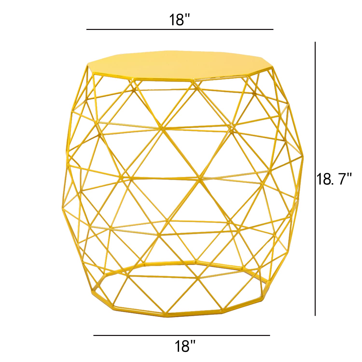 Furnistar 18 Inch Modern Accent End Table - Side Table, Nightstand or Plant Stand for Living Room, Bedroom, Patio & Garden - Indoor/Outdoor Use - Bright Yellow Home Decor