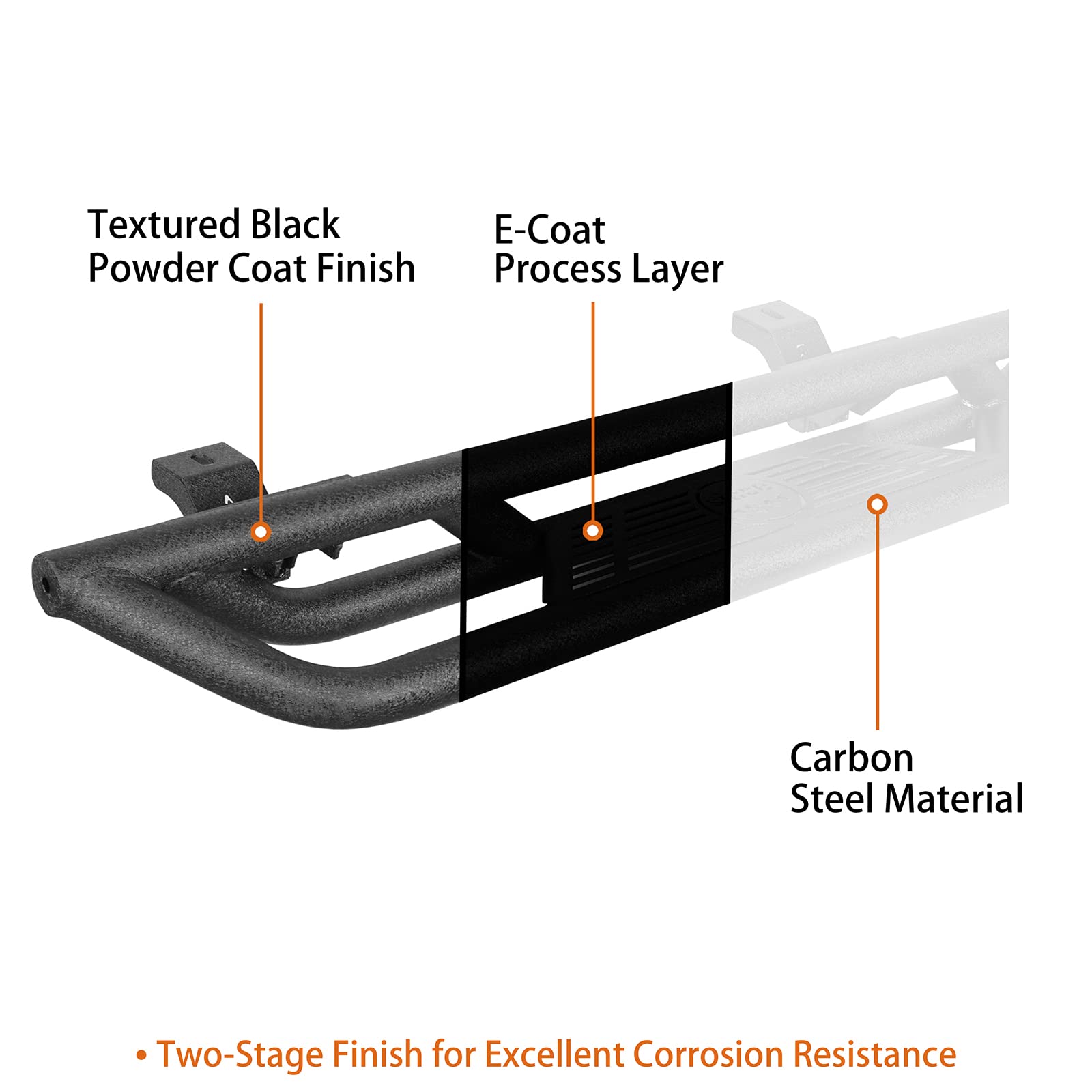 Hooke Road Gladiator Running Boards - Heavy Duty Side Step Slider Nerf Bars for Jeep Gladiator JT (2020-2025) | Off-Road Protection & Easy Entry Access | Perfect for Adventure, Camping & Daily Driving