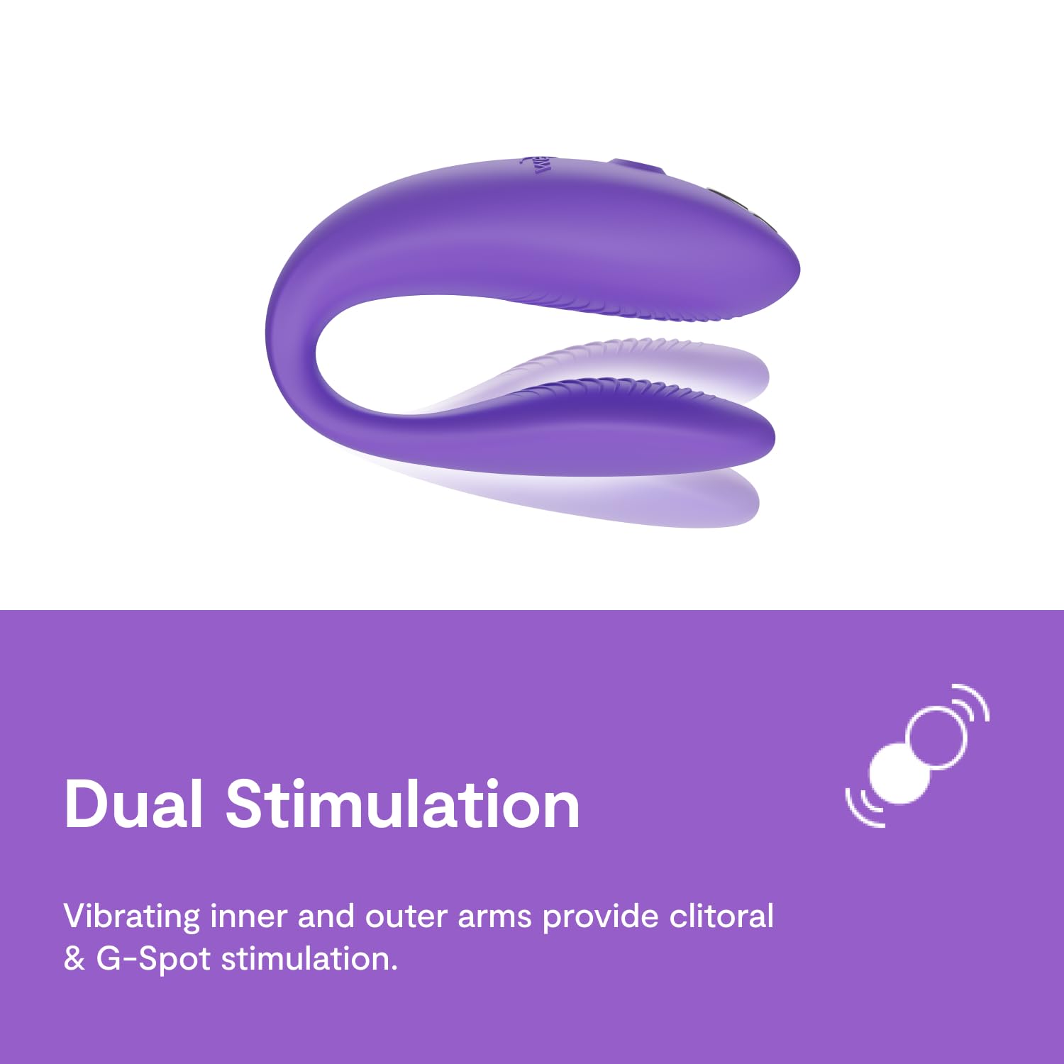 We-Vibe Sync Go Couples Vibrator - App Controlled Wearable Vibrator for G Spot & Clitoral Stimulation | 10 Speed Rechargeable Adult Sex Toy with Travel Case | Perfect for Couples Play, Travel & Long Distance Relationships (Purple)