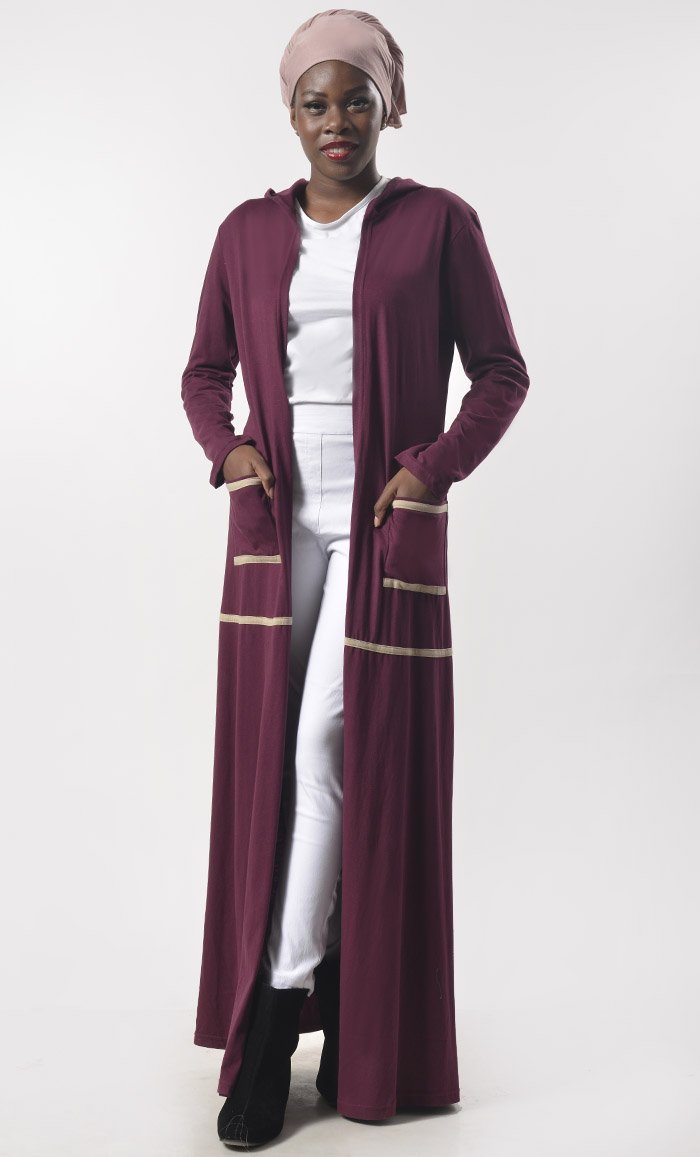 Soft & Comfortable Jersey Shrug Cardigan - Elegant Wine Red Wrap Sweater for Women | Perfect for Office, Date Night & Casual Outfits