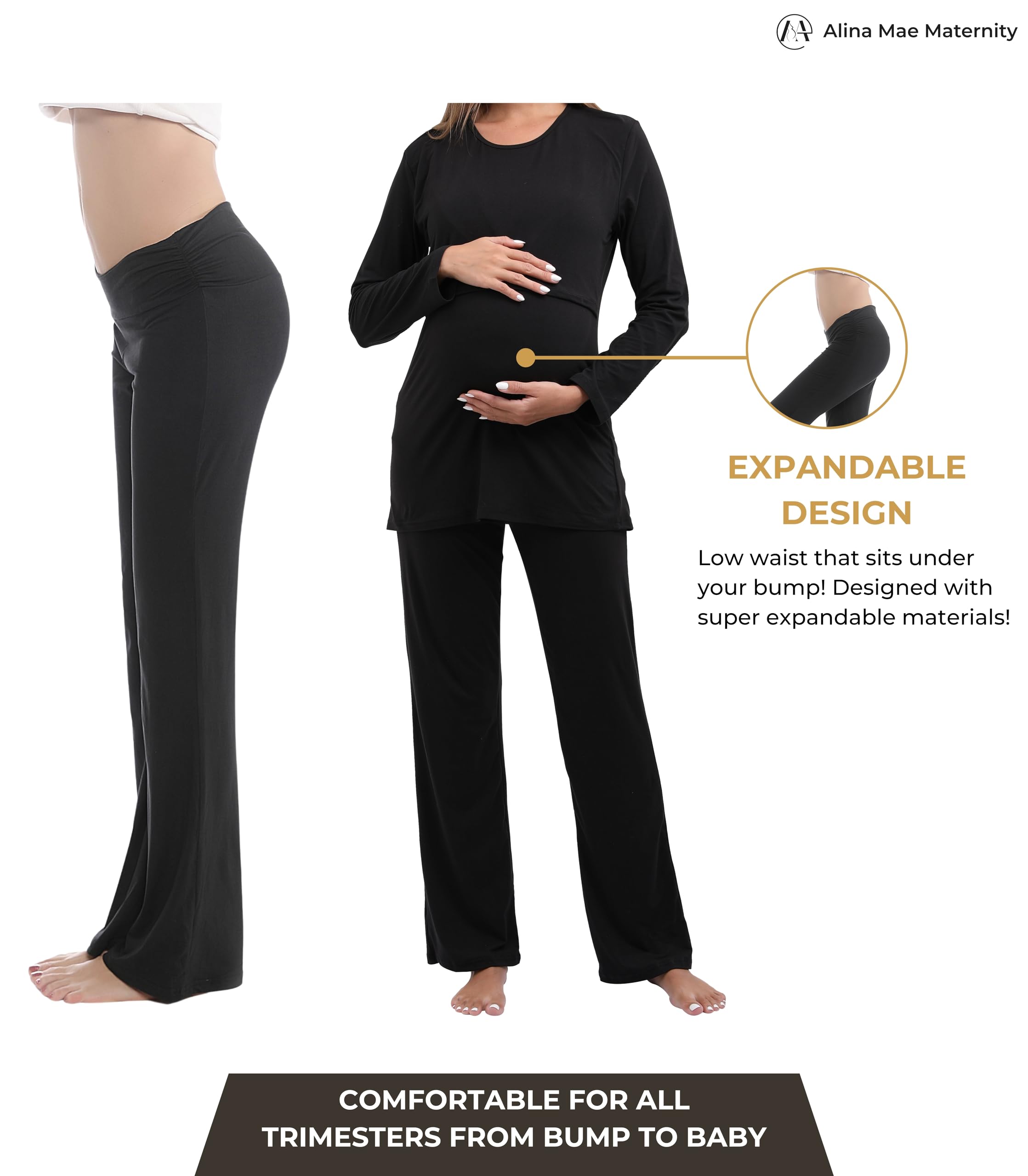 Comfortable Maternity Nursing Pajama Sets for Women - Soft Pregnancy Sleepwear & Lounge Wear for Breastfeeding Moms - Perfect for Nighttime Nursing, Relaxing at Home and Hospital Stay