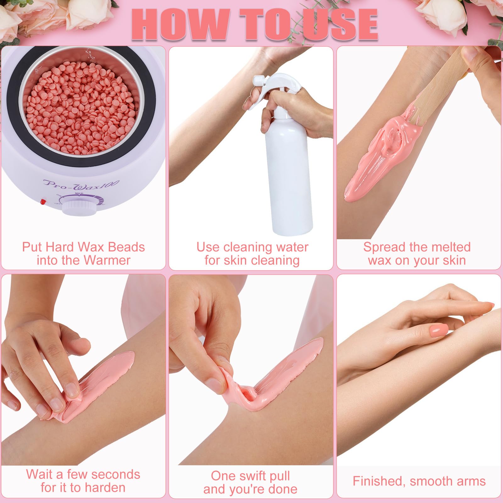 Professional Body Wax Beads for Bikini & Armpit Hair Removal - Hard Wax Kit for Coarse Hair - At-Home Waxing & Salon Use