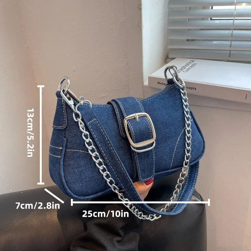 Stylish Denim Crossbody Bag for Women - Customizable Personalized Design with Premium Texture - Perfect for Casual Outings, Travel & Everyday Use