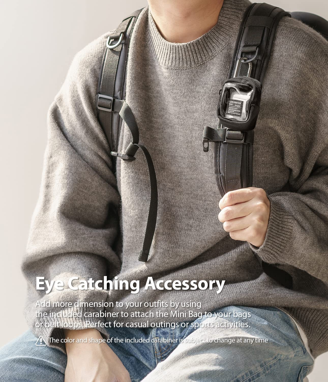 Ringke Mini Pouch [Block] - Premium Nylon Carrying Case for AirPods, Galaxy Buds, Wireless Earbuds, Earphones, Credit Cards & ID (Clear) - Perfect for Travel, Gym & Everyday Organization