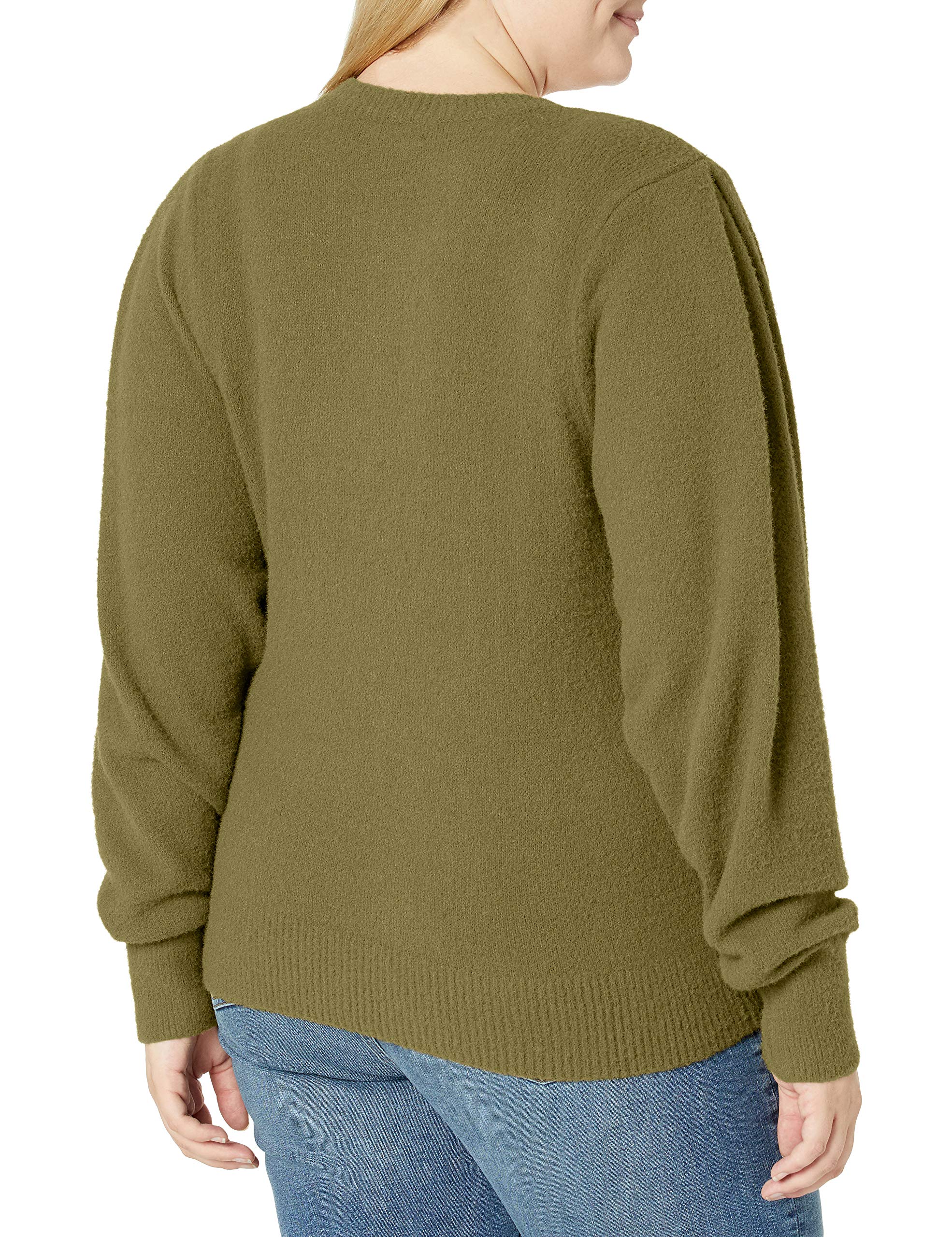 The Drop Women's Edith Pleated-Shoulder V-Neck Sweater | Soft Knit Pullover for Fall & Winter | Perfect for Office Wear, Date Nights & Casual Outfits
