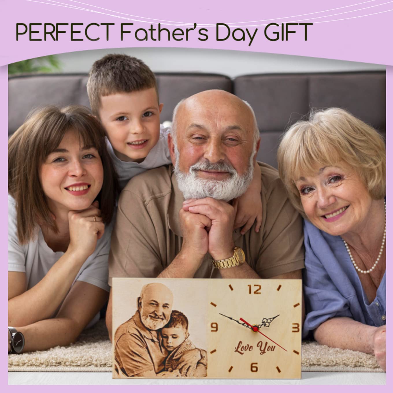 Personalized Wooden Engraved Clock - Custom Mother's Day Gift from Daughter or Son - Unique Present for Women Who Have Everything - Perfect for Home, Office, or Special Occasion Decor