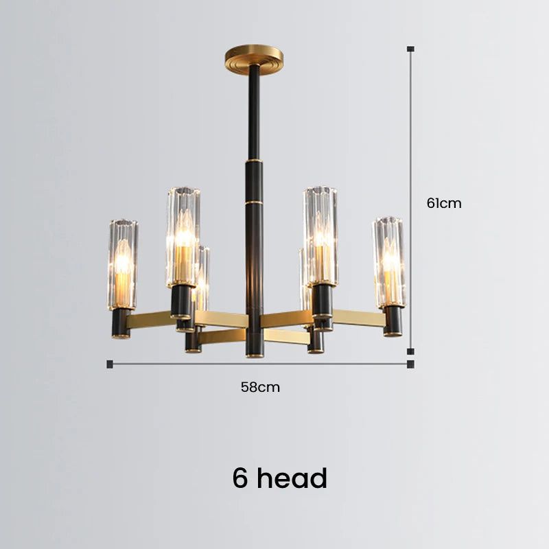 Elegant Copper Branch Crystal Chandelier - Modern Rustic Ceiling Light Fixture for Dining Room, Living Room & Bedroom Decor