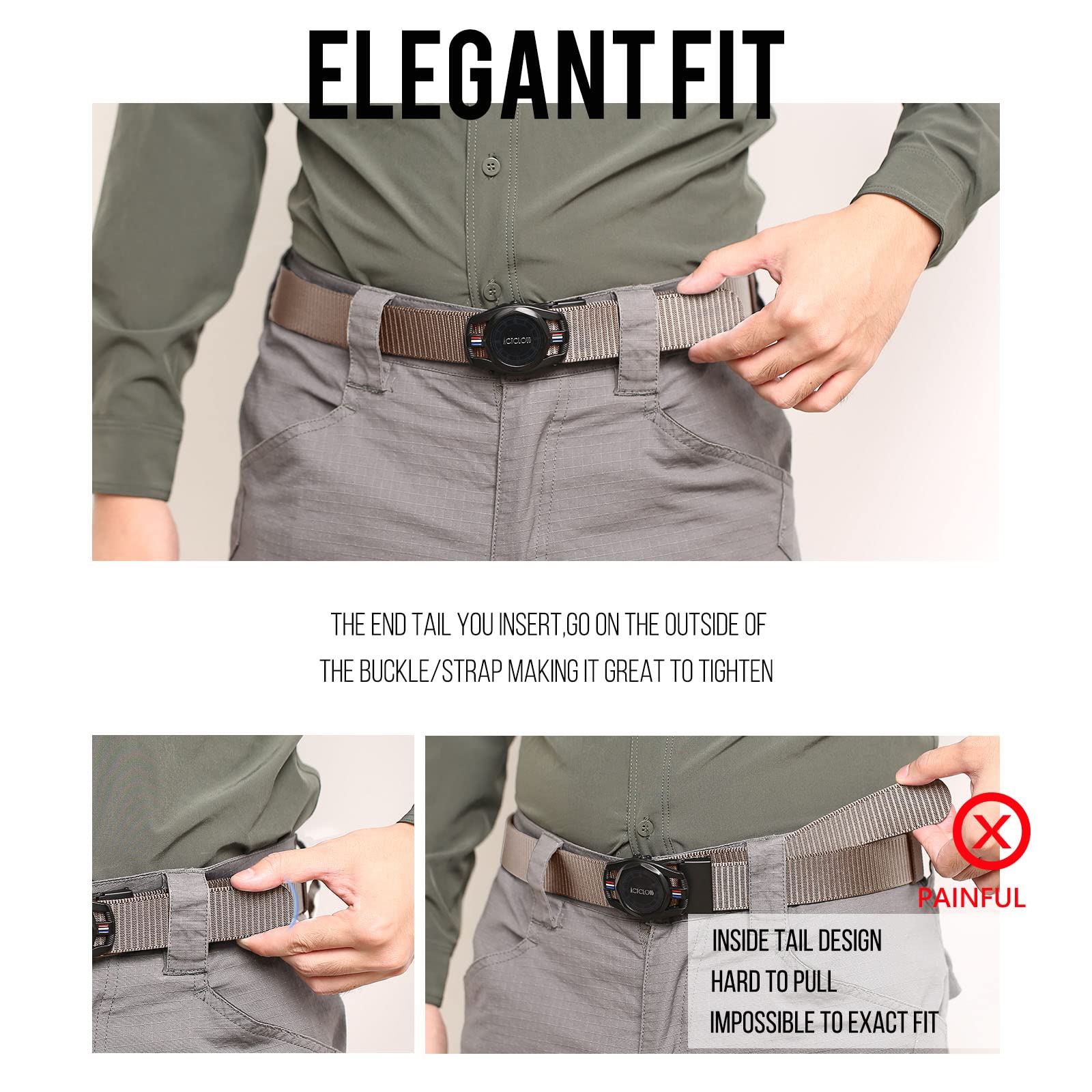 Men's Ratchet Belt - Adjustable Nylon Web Belt for Golf, Casual & Work | Perfect for Office, Travel & Everyday Wear