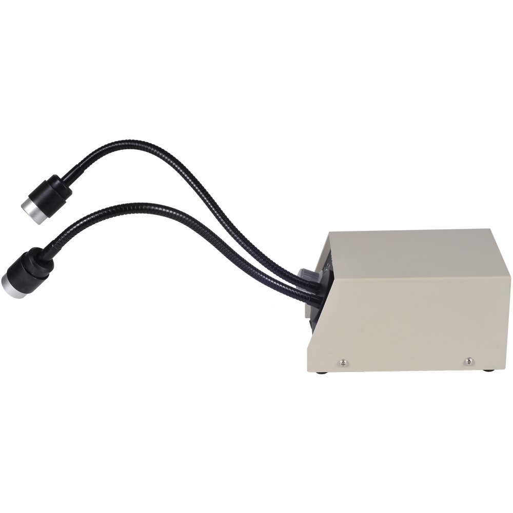 Omano 8W LED Dual Gooseneck Microscope Light - Compact Design - 720 Lumens Brightness - Adjustable Lighting for Lab, Jewelry Inspection & Hobby Microscopy