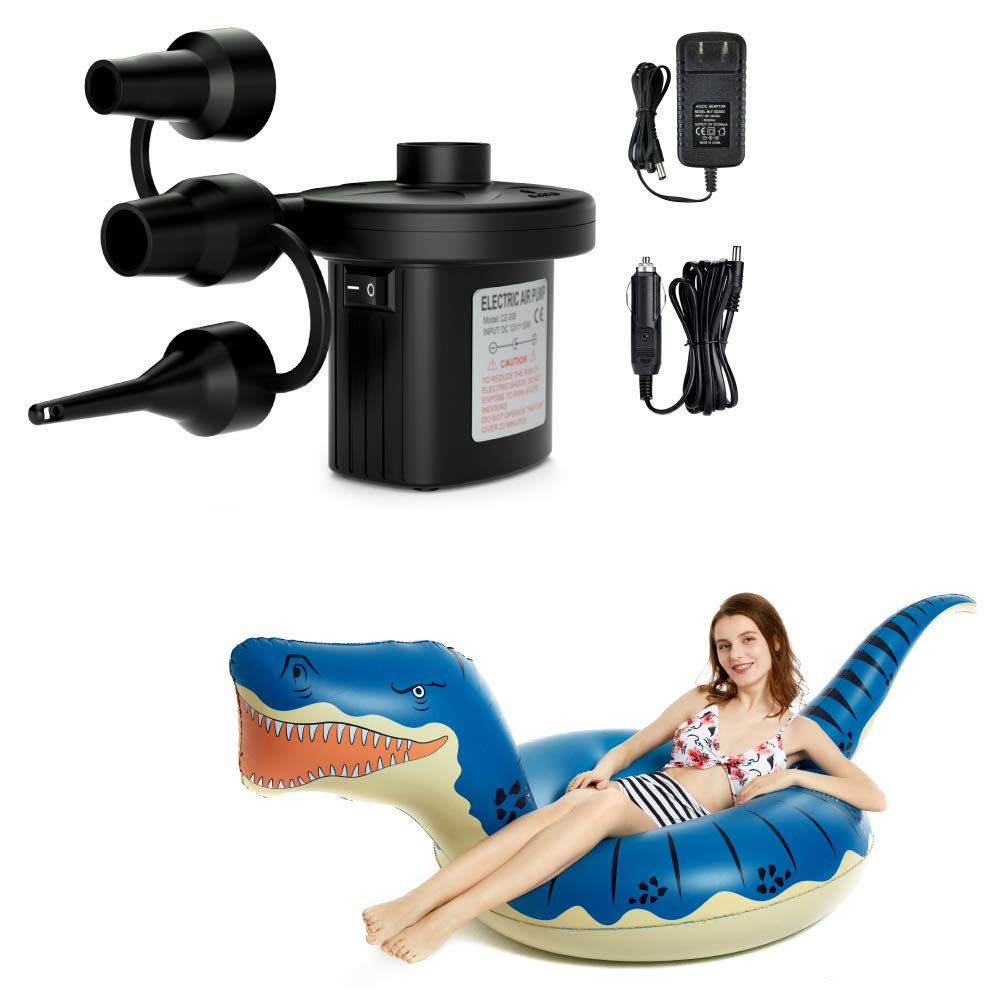 **Jasonwell Inflatable Dinosaur Pool Float Tube with Electric Air Pump - Fun Giant Dinosaur Raft for Swimming Pools, Lakes & Beach Parties**
