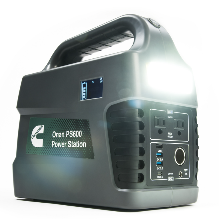 Cummins Onan A067W049 PS600 600W/1200W 592Wh Portable Power Station - Reliable Backup Power for Camping, Emergencies & Outdoor Adventures