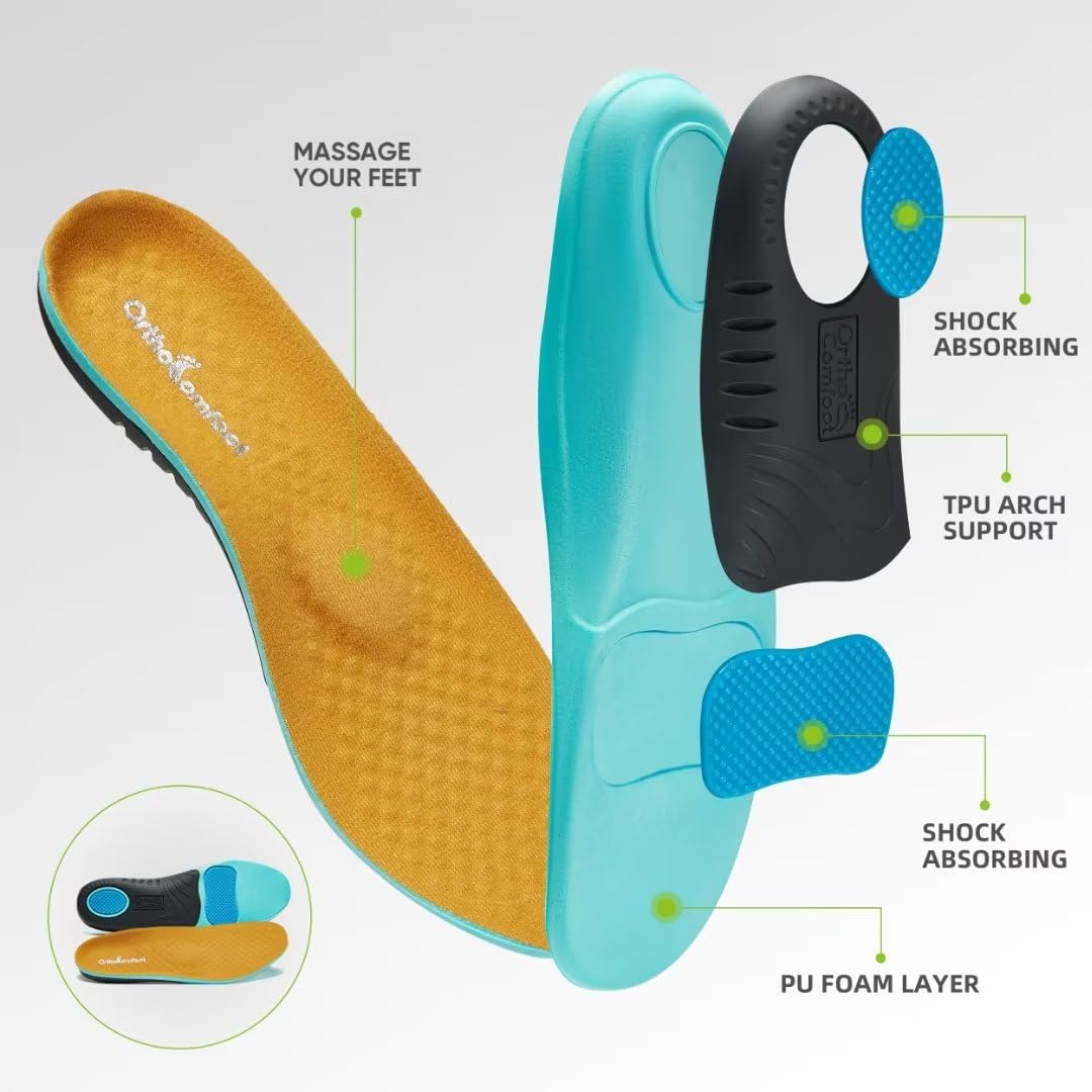 OrthoComfoot Men's Orthopedic Slip-On Loafers - Arch Support Walking Shoes for Plantar Fasciitis & Flat Feet Pain Relief - Comfortable Orthotic Casual Shoes for Heel Pain & Foot Discomfort - Perfect for Work, Travel & Daily Walking