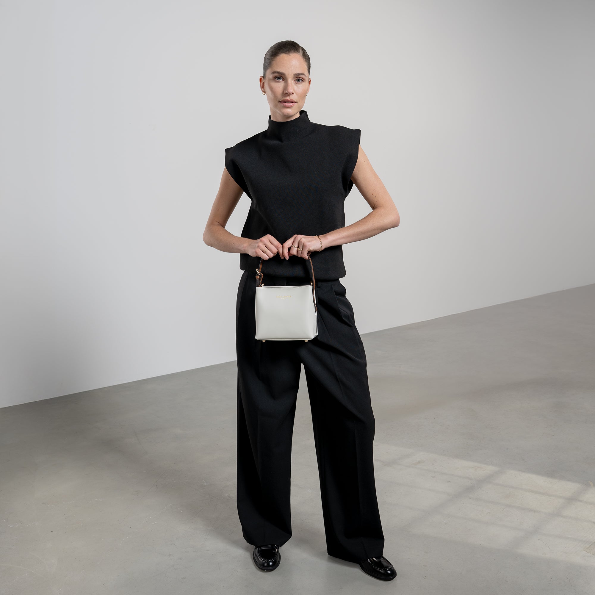Honoré Adriane Mini White Leather Handbag - Genuine Calfskin Leather Crossbody Purse for Women, Perfect for Date Night & Evening Events