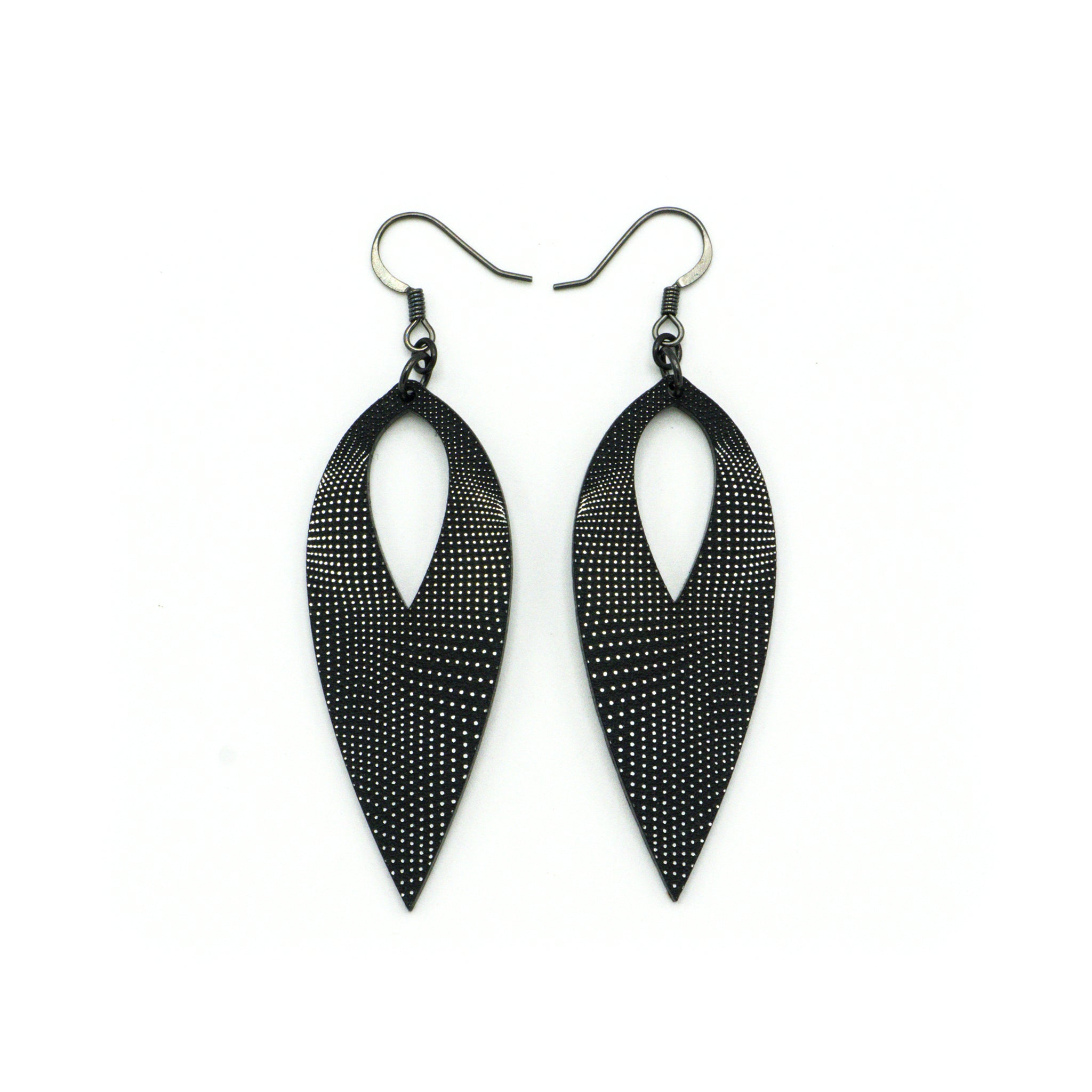 Nativas 17R Acrylic Earrings - Brushed Silver & Black - Stylish Dangle Earrings for Women, Perfect for Parties, Weddings & Everyday Wear