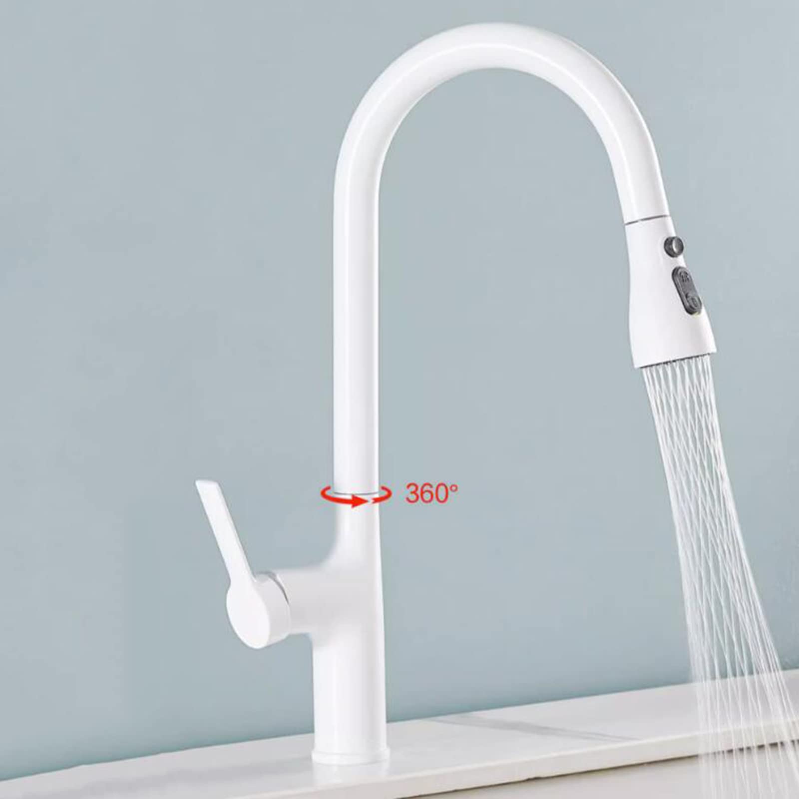 Stainless Steel Pull Down Kitchen Faucet with Swivel Spout & Sprayer - Hot & Cold Water Mixer Tap for Sink - Perfect for Modern Kitchens, Dishwashing & Food Prep
