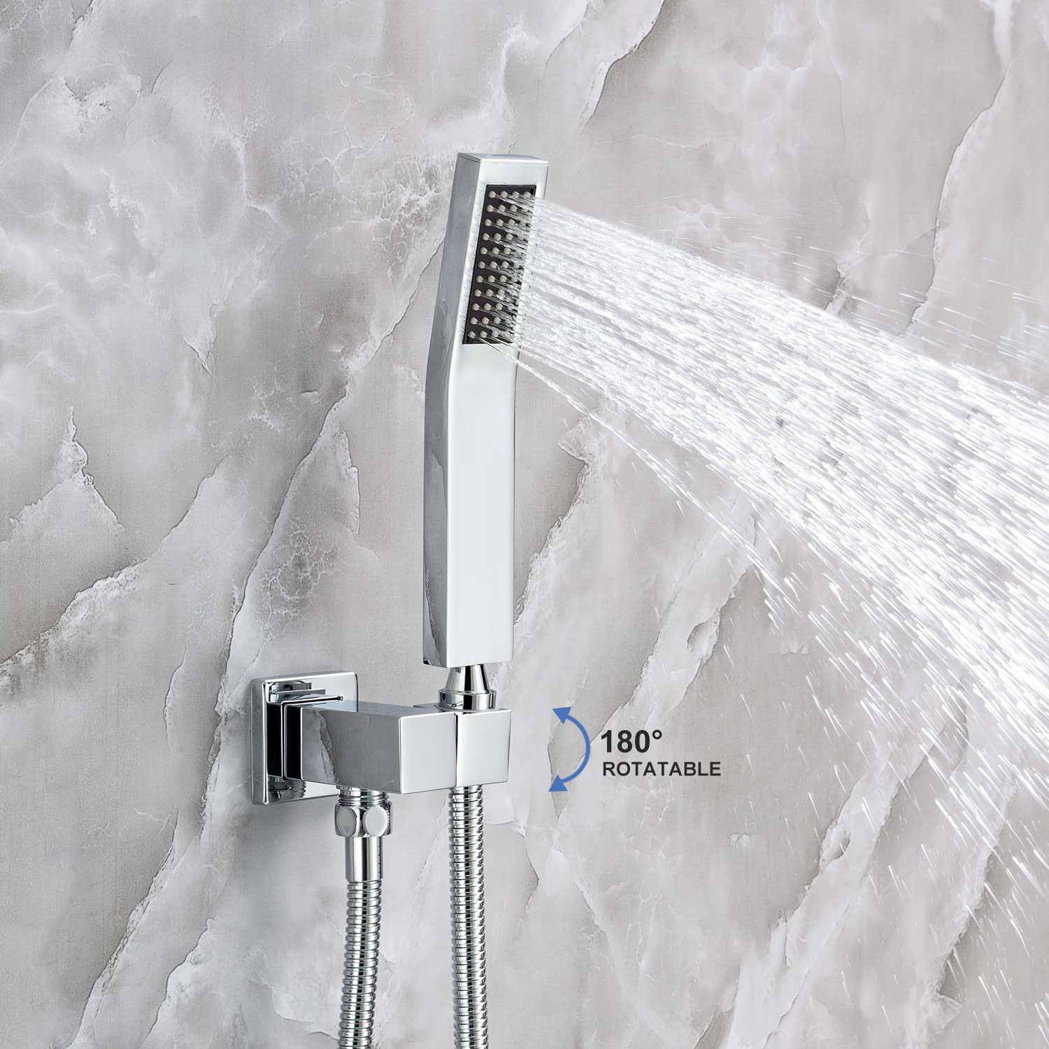 Luxury 10 Inch Wall Mounted Rainfall Shower System - Chrome Tub Spout Shower Faucet with Rough-in Valve Body & Trim - Perfect for Modern Bathroom Renovation & Spa-Like Shower Experience