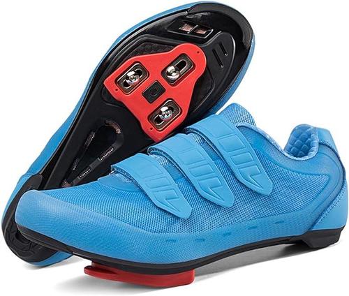 Men's & Women's Peloton-Compatible Cycling Shoes - Size M9/W11, Blue - Perfect for Indoor Cycling, Road Biking & Spin Classes
