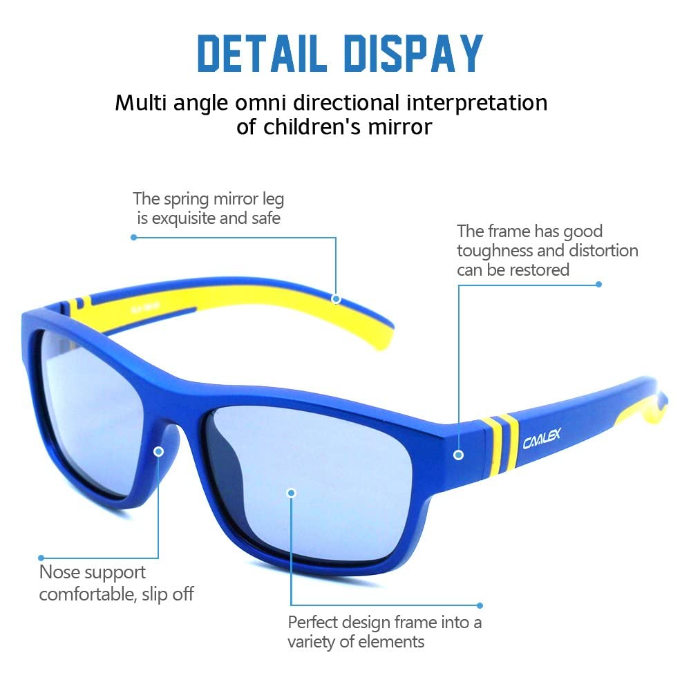 **Polarized Sunglasses for Girls - Flexible Rubber Frame Kids Sunglasses - Perfect for Outdoor Play, Beach, and Sports**