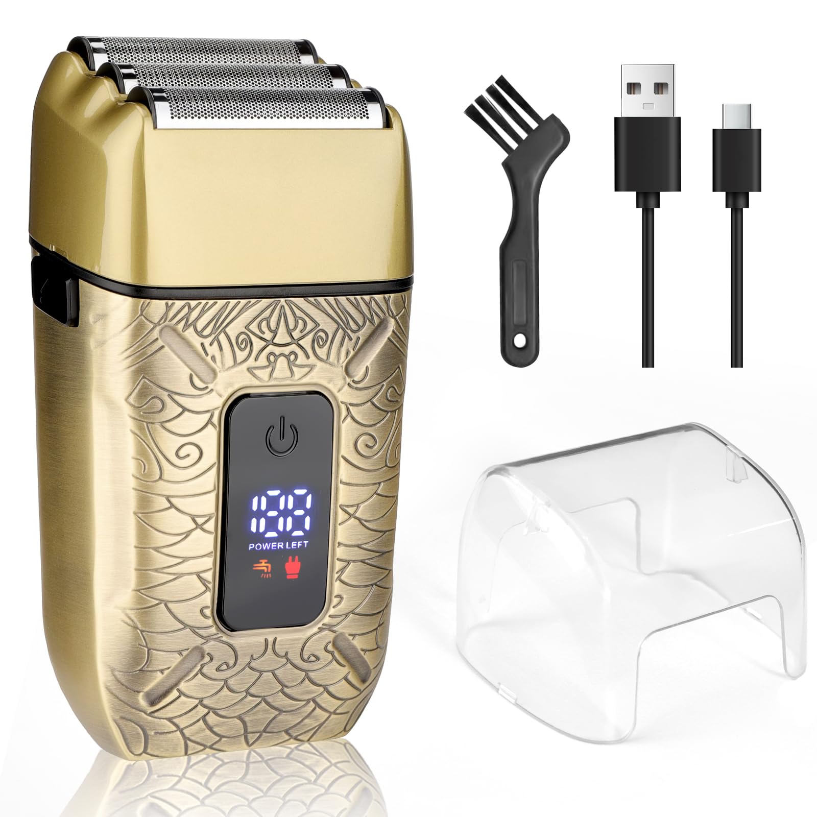 Premium Men's Electric Foil Shaver - 3 Blade Cordless Rechargeable Razor with LED Display for Close Shaving | Wet & Dry Use | Perfect for Travel, Home & Office Grooming