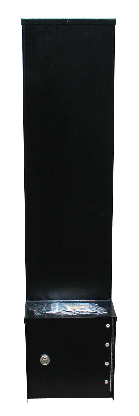 QualArc MAN-S-1400BL Black Manchester Security Mailbox with Chute - Column Mount for Residential & Commercial Use - Durable Plain Door Design for Mail Collection