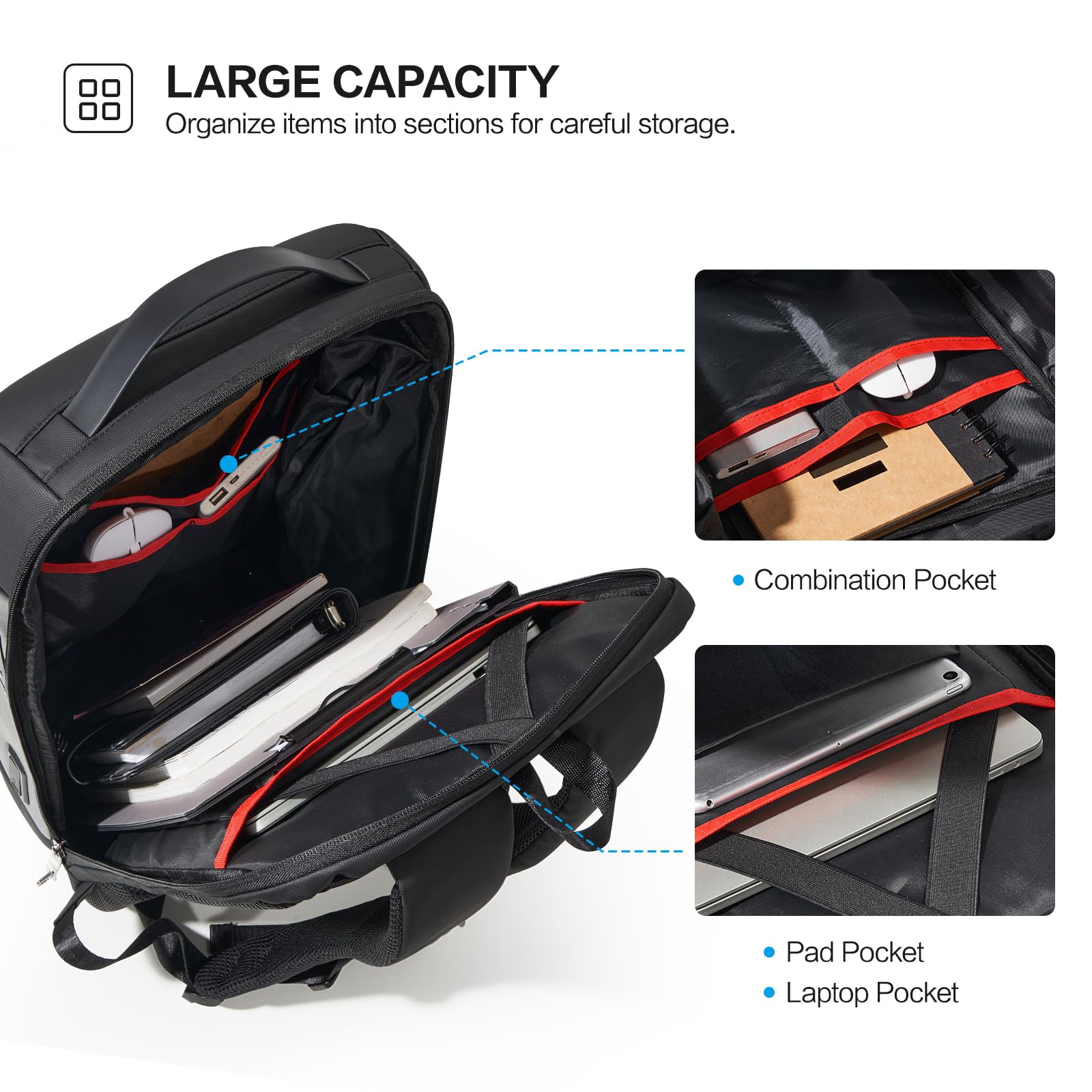OIWAS Anti-Theft Business Backpack for Men & Women - USB Charging Port, Waterproof 15.6 Inch Laptop Backpack for Travel, Work & College | Durable High-Tech Backpack for Commuters & Professionals