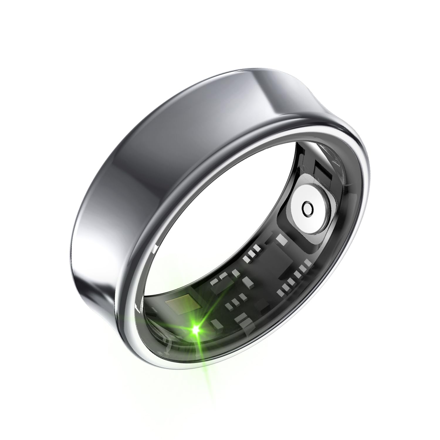 Titanium Alloy Smart Ring for Men & Women - Health & Fitness Tracker with Heart Rate Monitor, Hand Gesture Control for TikTok, No App Subscription Needed (iOS/Android Compatible, Deep Gray, Size 7) - Perfect for Workouts, Sleep Tracking & Social Media Interaction