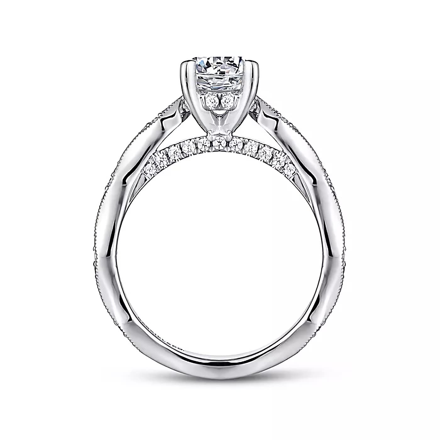1 Carat Victorian Era Moissanite Engagement Ring for Women - Platinum Plated Silver Wedding Band, Proposal & Anniversary Jewelry Gift for Her