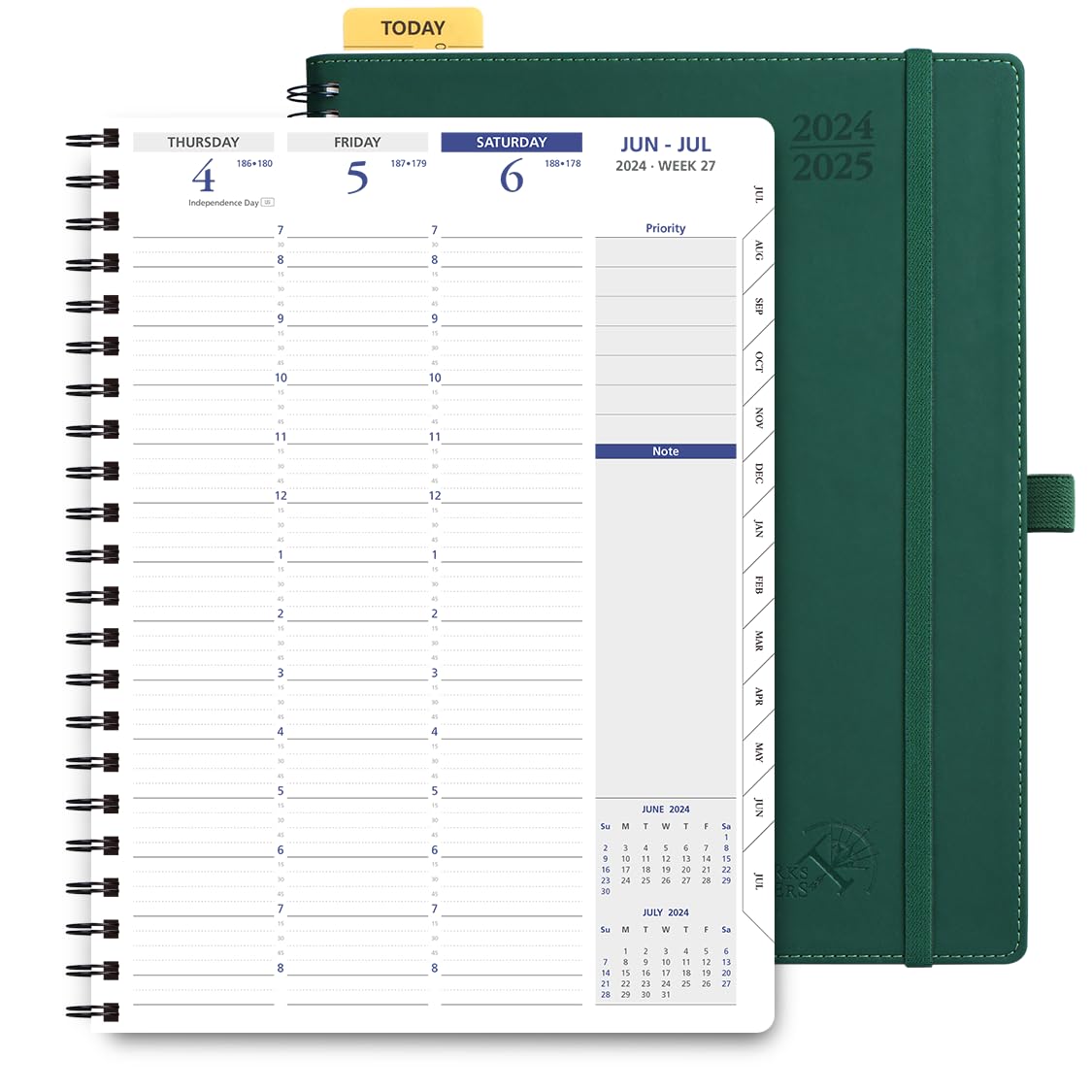 POPRUN 2024-2025 Spiral Bound Academic Planner (8.5