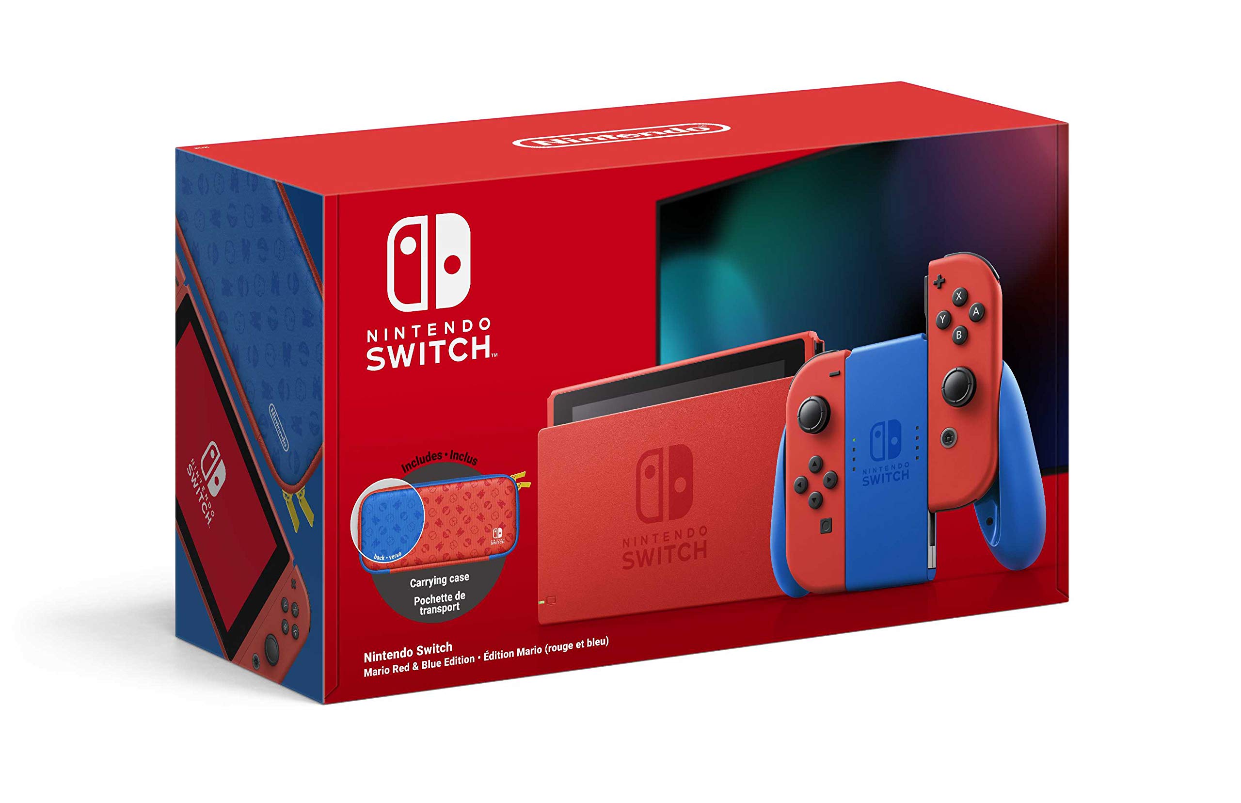 Nintendo Switch Mario Red & Blue Edition Console - Portable Gaming System with Joy-Con Controllers | Perfect for Travel, Family Game Nights & Multiplayer Fun