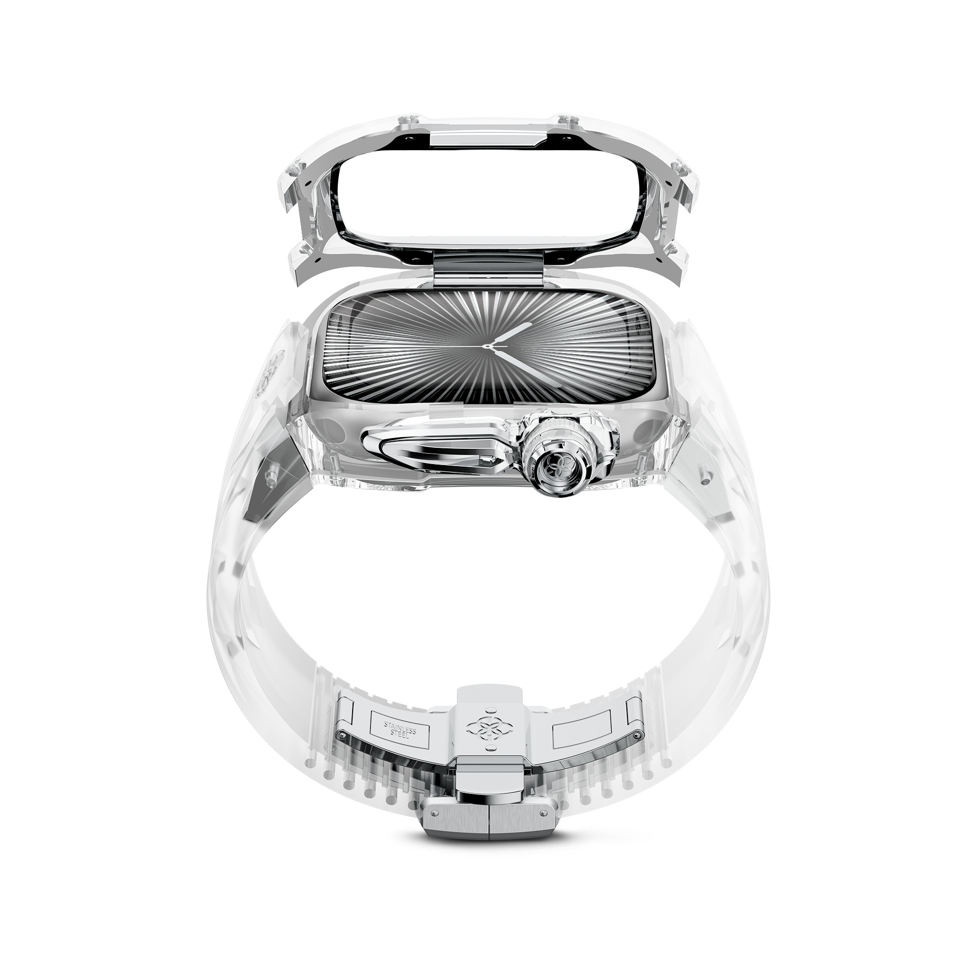 Premium Apple Watch Case - RSTRIII46 Crystal Steel Protective Cover for Workout, Running & Outdoor Activities