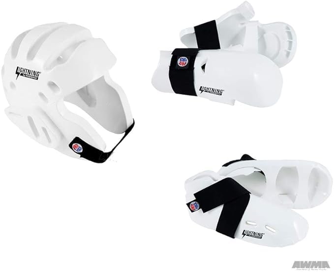 ProForce Lightning Karate Sparring Gear Set - 6-Piece Deluxe Package with Ultra Lightning Kicks & Free Mouthguard for MMA, Taekwondo & Kickboxing Training