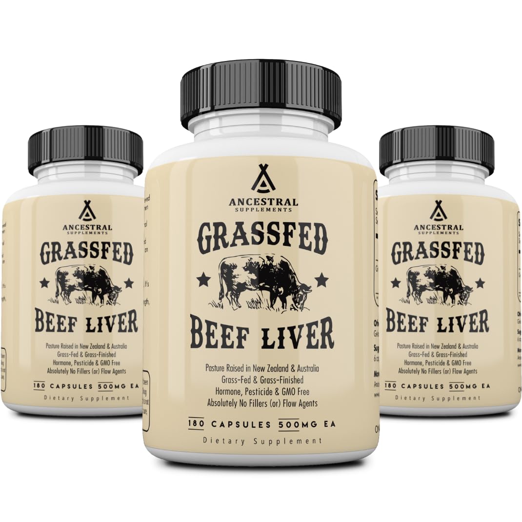 Grass Fed Beef Liver Capsules - 180 Count (3 Pack) | Supports Energy, Digestion & Immunity | Freeze Dried, Non-GMO Liver Supplement for Detox & Wellness | Ideal for Active Lifestyles, Fitness Enthusiasts & Health-Conscious Individuals