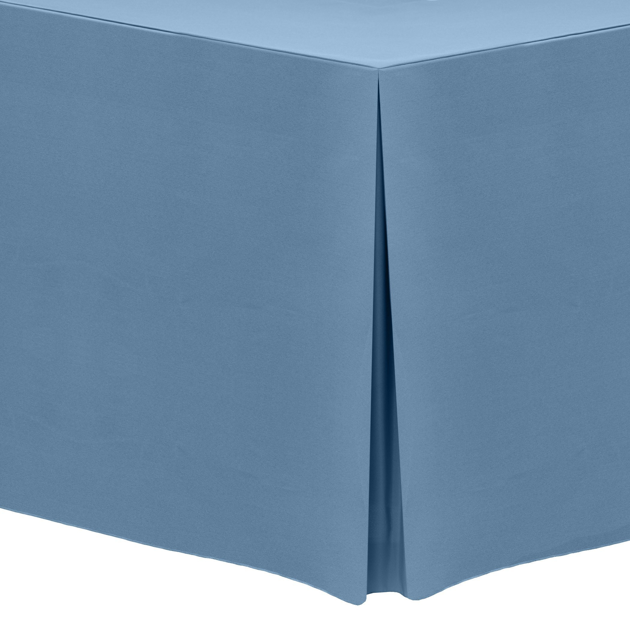 Premium 3-Pack 4ft Polyester Fitted Tablecloth - Fits 24x48 Inch Rectangular Tables, Slate Blue - Perfect for Dining, Parties & Events