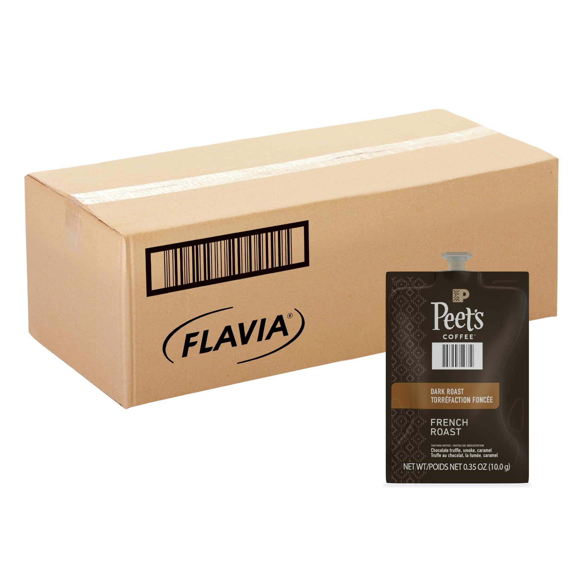 Peet's Coffee & Tea Flavia Ground Coffee Freshpacks - French Roast (0.35 Oz, 76/Carton) | Premium Office & Home Brewing Coffee Pods for Single-Serve Machines