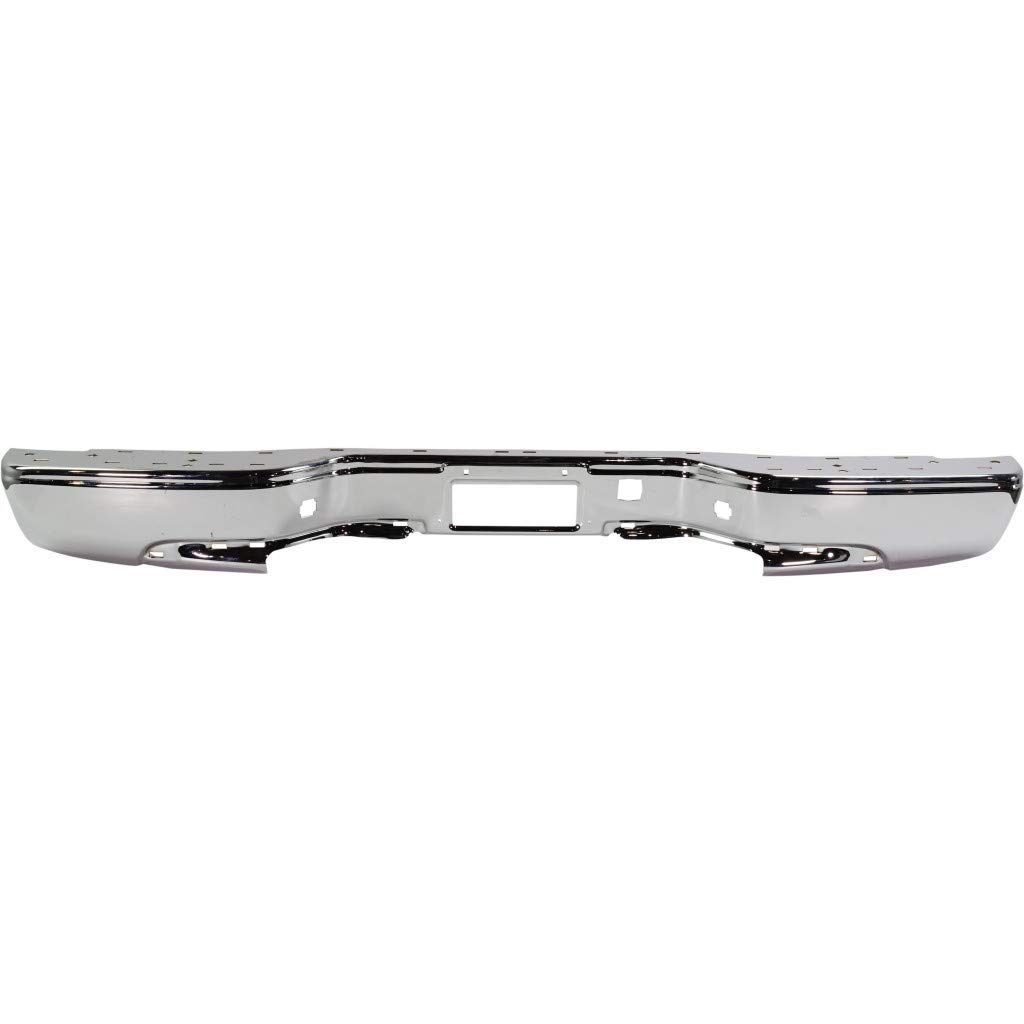 Chrome Rear Bumper Face Bar for Chevy Silverado 2500 HD 2001-2006 Fleetside | GM1102411 12473000 | Durable Replacement for Truck Protection & Off-Road Use