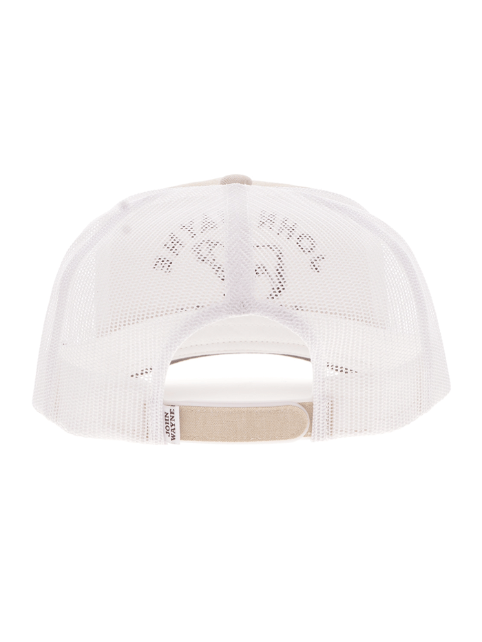 Hooey 2566T John Wayne 5-Panel Snapback Trucker Hat - Tan & White for Men | Western Style Cowboy Hat for Outdoor, Rodeo & Casual Wear