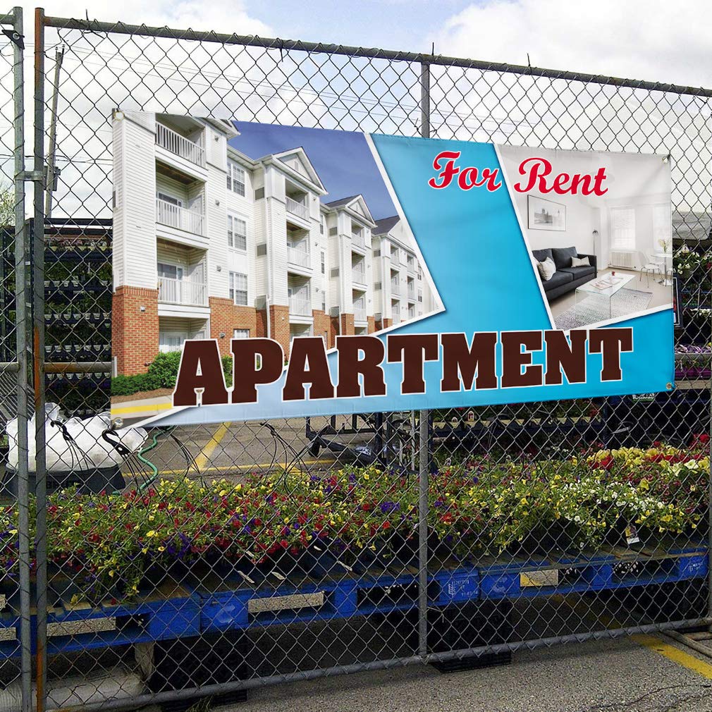 Vinyl Banner Multiple Sizes 48x96 Inches - Weatherproof Outdoor Business Sign with 8 Grommets for Rent Apartment Advertising, Yard Signs & Industrial Use | Perfect for Storefronts, Events & Construction Sites