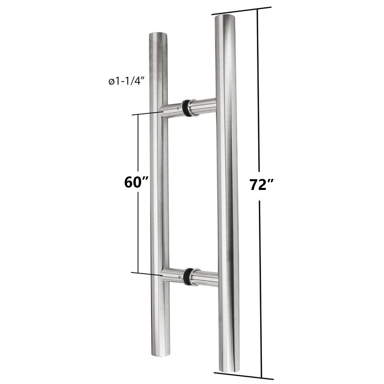 Stainless Steel 304 Ladder Style Back to Back Glass Door/Barn Door Push Pull Handle - 72 Inch Satin Finish - Durable Cabinet & Closet Hardware for Modern Homes & Offices