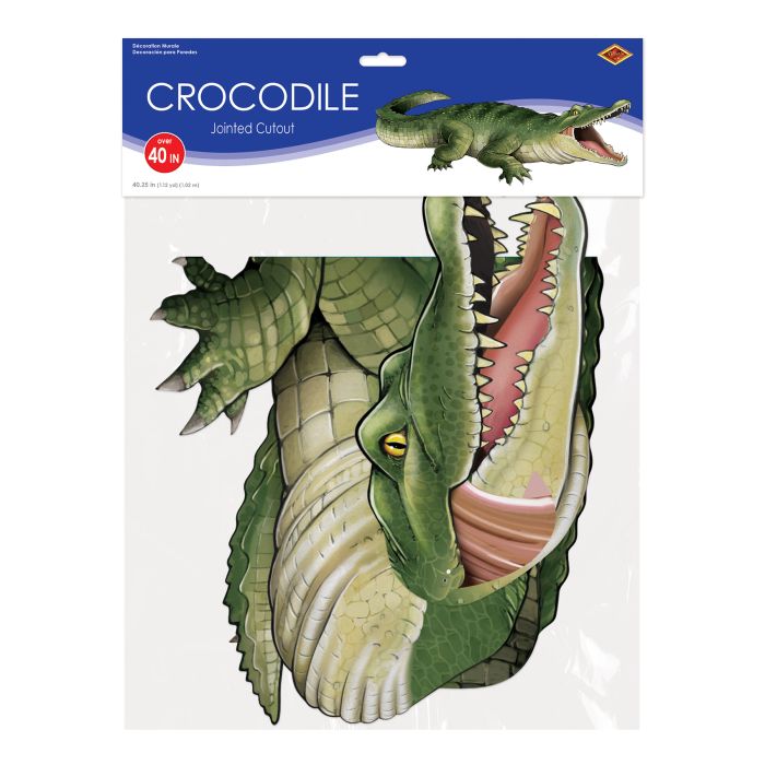 12 Pack Beistle Jointed Crocodile Wall Decoration - Realistic Hanging Reptile Decor for Halloween, Jungle Theme Parties & Kids Room Decorations