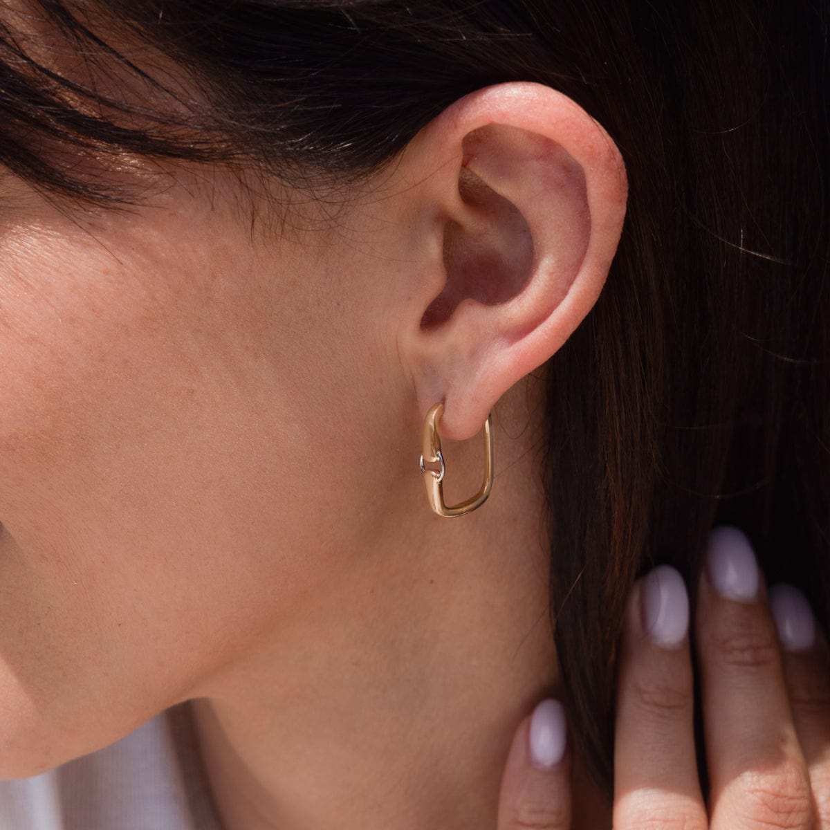 Two Tone Buckle Earrings for Women - Trendy Gold & Silver Hoop Earrings - Perfect for Casual Wear, Parties & Everyday Fashion