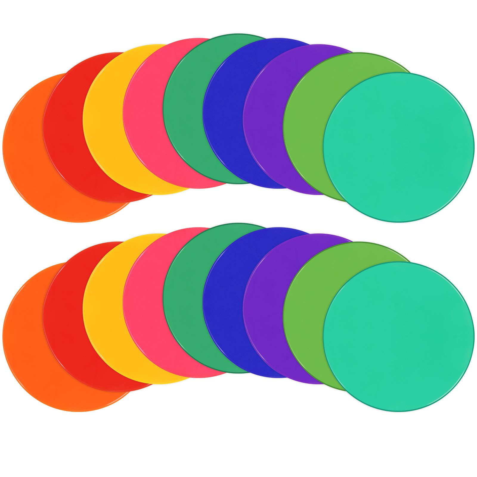 Non-Slip Rubber Agility Dots & Floor Markers - 9/10 Inch Flat Cones for Soccer, Basketball, Speed Training (18/27pcs) - Perfect for Kids Sports Drills, Classroom Activities & Gym Exercises