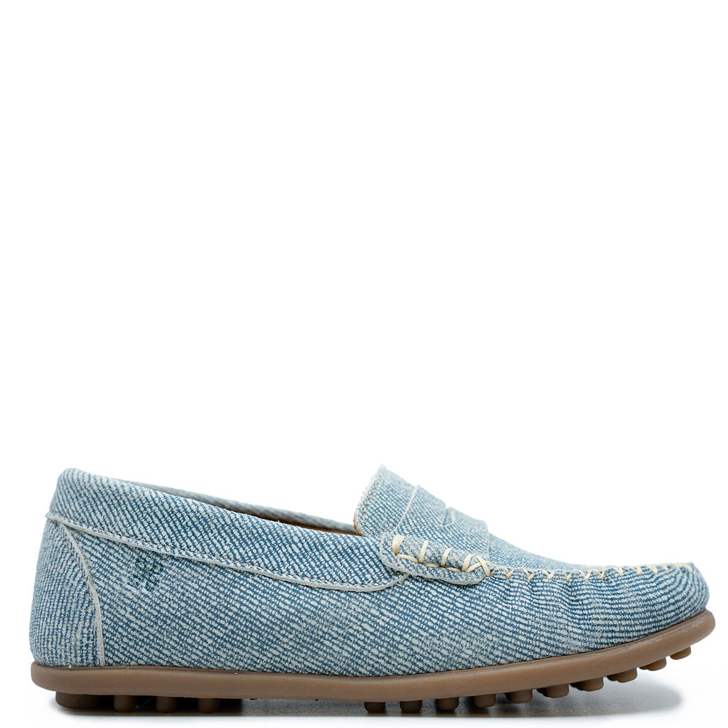Porte Light Denim Penny Loafers for Men - Comfortable Casual Slip-On Shoes for Business & Everyday Wear | Perfect for Office, Travel & Outings