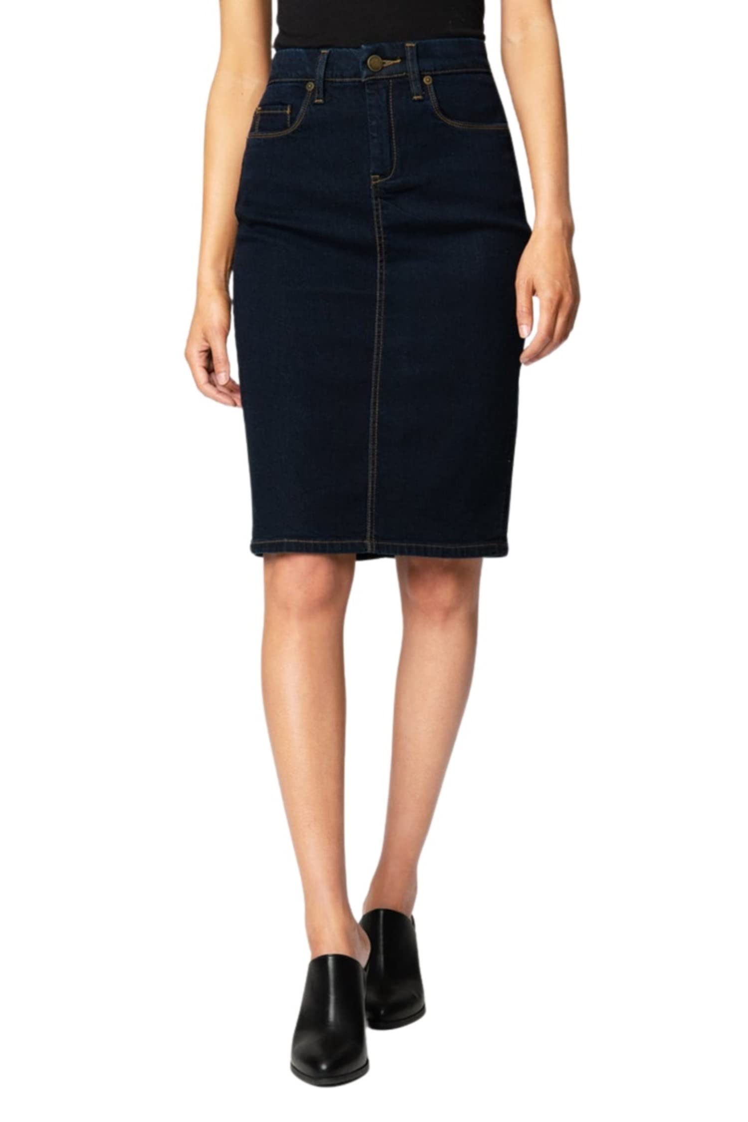 BLANKNYC Women's Stretch Pencil Skirt - High Waist Slim Fit Office Work Skirt - Comfortable Designer Clothing for Business, Party & Everyday Wear